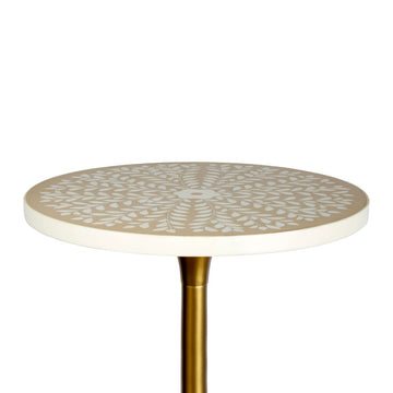 Nysha 25" Modern Bohemian Metal/Resin Inlay Top End Table